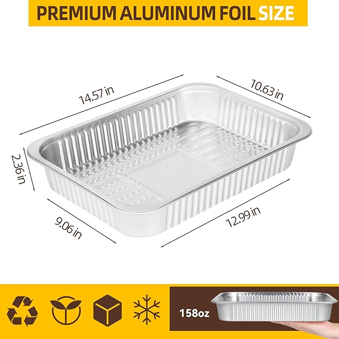 Aluminum Foil Pans, Extra Heavy Duty Disposable Aluminum Baking Pans, - Image 2