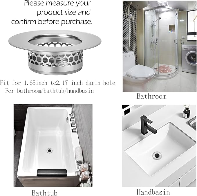 Hair Catcher Shower Drain Bathtub Lavatory Sink Drain Strainer - Image 4