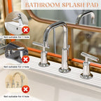 3 Hole White Faucet Mat for Kitchen Sink Bathroom 16.1" x 5" Kitchen Faucet - Image 3