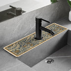 2pcs Fantasy Style Faucet Draining Mat, Faucet Absorbent Mat by Habysedu