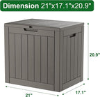 Outdoor Storage Box, Resin Deck Boxes Indoor and outdoor, Waterproof Storage Box Lockable Lid (Grey,35 Gallon-2Pack) - Image 2