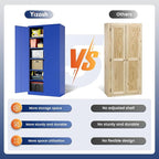 Yizosh Metal Garage Storage Cabinet with 2 Doors and 5 Adjustable Shelves - 71" Steel Lockable File Cabinet,Locking Tool Cabinets for Office,Home,Garage,Gym,School (Blue) - Image 8