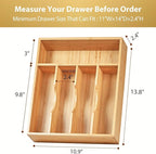 Umilife Bamboo Kitchen Drawer Organizer, 11 Inch Silverware Utensils Tray Holder - Image 6