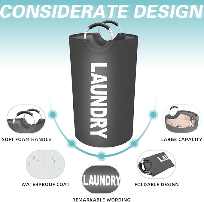 StorageRight 90L Large Laundry Basket, Laundry Hamper, Dirty Clothes Hamper - Image 4