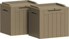 Greesum 31 Gallon Deck Box for Outside, All Weather Outdoor Storage Boxes for Patio Furniture Set, Package Delivery Box, Garden Tools, Light Coffee(Set of 2) by BuynowfromGreesum