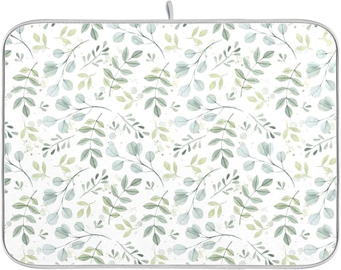 Eucalyptus Leaves Dish Drying Mat by Wamika
