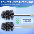 BOOMJOY Toilet Brush and Holder Set, Silicone Toilet Bowl Cleaner Brush - Image 4