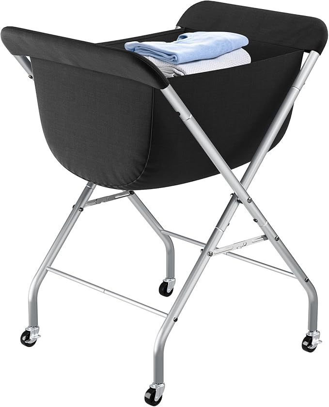 ELYKEN Laundry Cart with Wheels, 33”H Easy Rolling Laundry Hamper with by ELYKEN