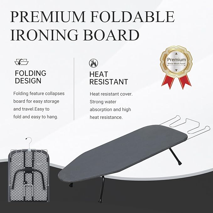 Metal Mesh Panel Tabletop Ironing Board | Foldable Iron Board | Heavy Duty - Image 2