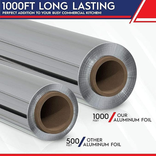 12"x1000 Standard Aluminum Kitchen Foil Rolls - Image 2