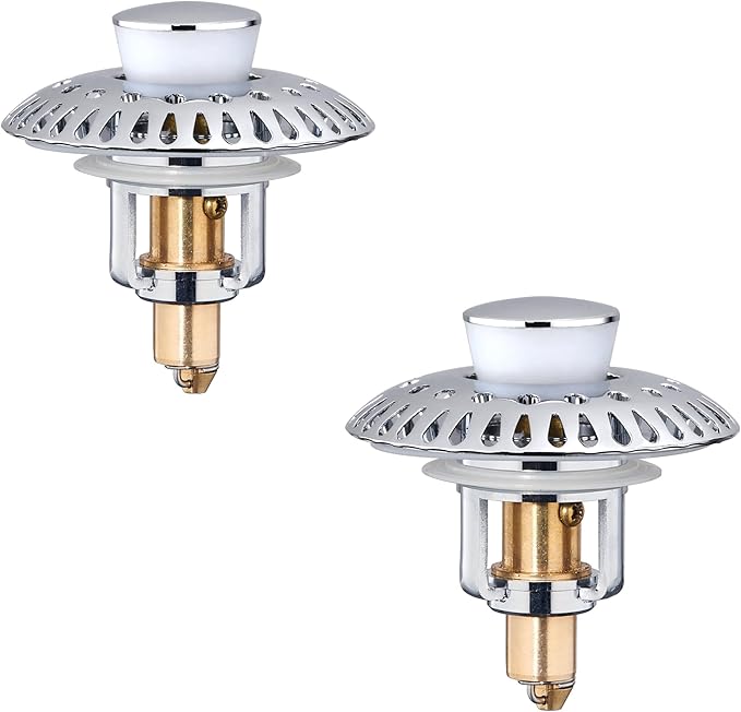 Bathroom Sink Stopper for 1.06"-1.65" Drain Holes, 2 in 1 Bath Sink Drain by Keer