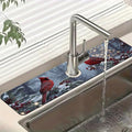 Christmas Winter Kitchen Sink Splash Guard Faucet Mat Cardinal Super Absorbent by Unknown