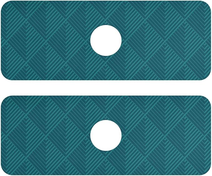 Kitchen Sink Splash Guard 2 PCS 14.7 Inch Sink Faucet Mat Splash Guard by Eyanle