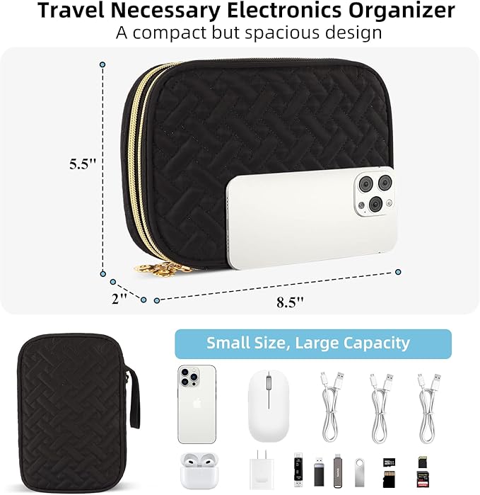 Electronics Organizer Travel Case, Charger Bag Cord Organizer Travel, Compact - Image 4