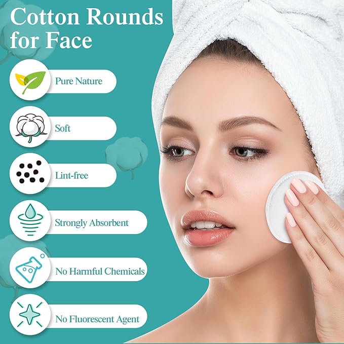 Maxcheck 2000 Pcs Cotton Rounds Bulk Exfoliating Rounds - Image 4