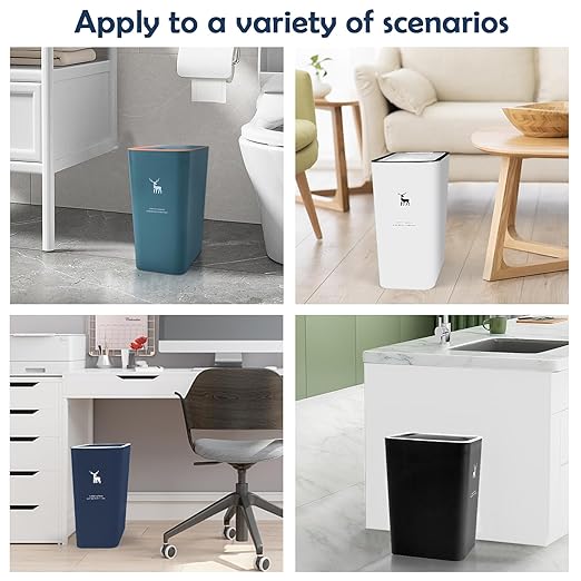 XPIY Trash Can with Lid, 2 Pack 4 Gallons/15 Liters Garbage Can with Press Top - Image 5