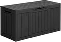 YITAHOME 80 Gallon Outdoor Storage Box, Large Water Resistant Resin Deck Box, Indoor Outdoor Lockable Storage Container for Patio, Garden, Cushions, Tools, Equipment (Black) by YITAHOME