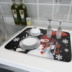 Let It Snow Dish Drying Mat, Winter Dish Drying Mat - Image 6