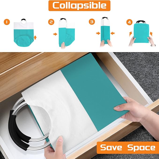 BlissTotes 75L Laundry Basket, Freestanding Laundry Hamper, Collapsible Dirty - Image 6