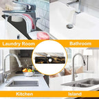 2 Pack Marble Texture Sink Splash Guard Faucet Mat Liquid Gold Marble Texture - Image 7