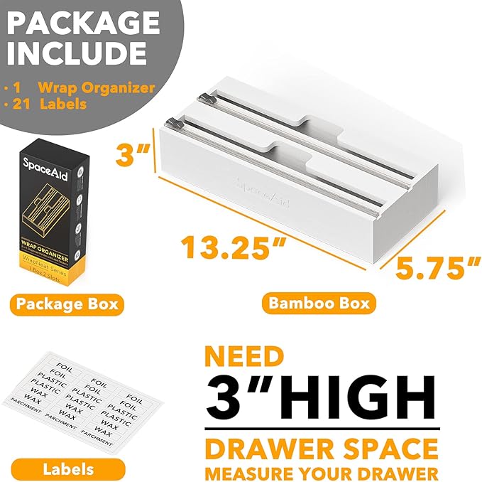 SpaceAid WrapNeat 2 in 1 Wrap Organizer - Image 3