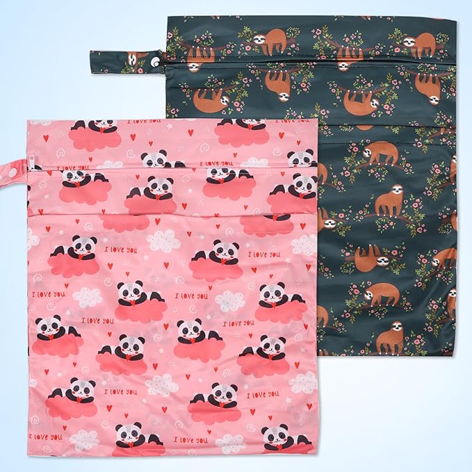 2pcs Travel Waterproof Laundry Bag, Cloth Diaper Wet Dry Bags - Image 3