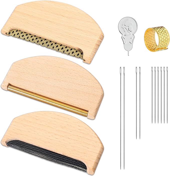 LemonRoad 3 Pcs Wooden Lint Comb Cashmere Comb 3 Styles Manual Fabric Shaver by Unknown