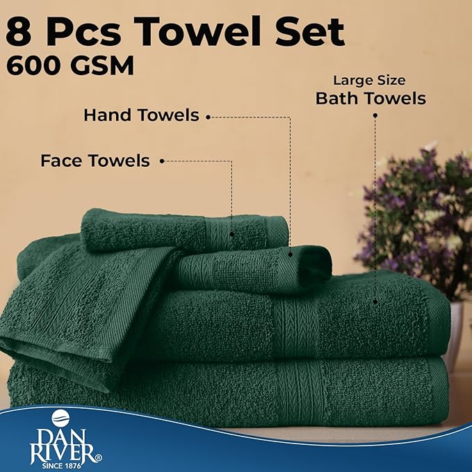 DAN RIVER 8 PC Luxury Bath Towels - Image 7