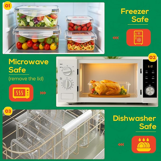 6 Pack Large Food Storage Containers - Image 6