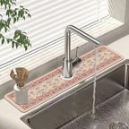 Sink Splash Guard Faucet Mat Retro Boho Flowers Absorbent Fast Drying Mat Sink by Unknown