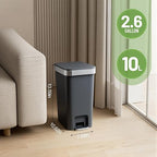 Bathroom Trash Can with Lid, 2.6 Gallon /10 Liter Small Garbage Can, Press Top - Image 7