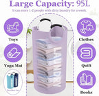 95L 3Pack Large Laundry Hamper, Foldable Laundry Basket - Image 2