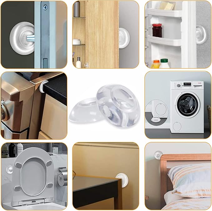 Door Stopper Wall Protector, Adhesive Bumper Protector, Reusable Rubber Door - Image 4