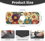 Kitchen Faucet Mat 15 x 5.5 Inch Abstract retro flower Faucet Draining Mat - Image 3
