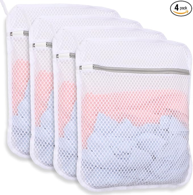 4-Pack Durable Honeycomb Mesh Laundry Bags by Dntorx