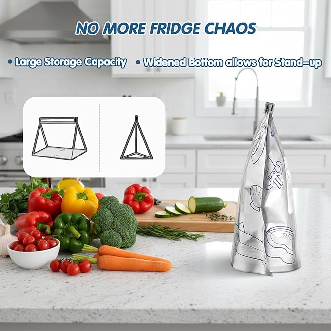 30PCS Reusable Aluminum Foil Sealable Storage Bags, Aluminum Foil Freezer Bag - Image 3