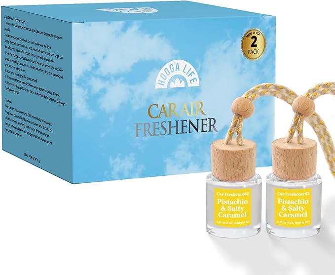 HoogaLife Car Air Freshener Diffuser 2 Pack Hanging Pistachio Salty Caramel Car - Image 6