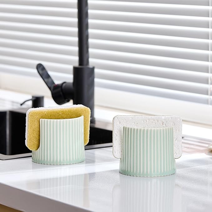 Ceramic Sponge Holder for Kitchen Sink, Sink Caddy Organizer, Dish Sponge - Image 7