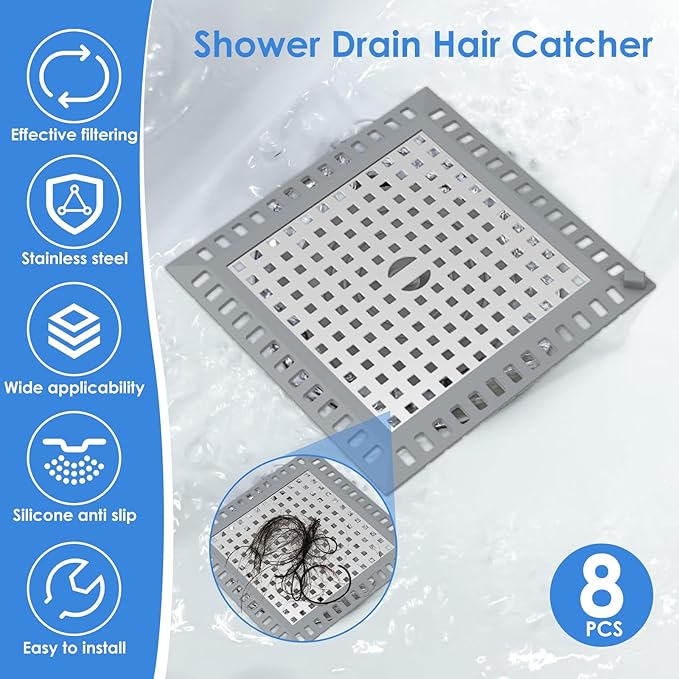 Drain Hair Filter Mesh Tub Drain Protector Anti Slip Sink Hair Stopper - Image 3