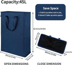 Odonata Slim Laundry Hamper Handles Collapsible Laundry Basket Thin Dirty - Image 2