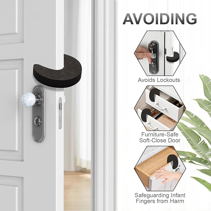 8 Pcs Multifunctional Door Slam Stopper and Door Pinch Guard, Stylish Finger - Image 5