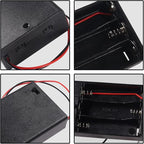 4 Pieces 3 Slots 1.5V AA Battery Case Holder Battery Spring Clip Storage Box - Image 4