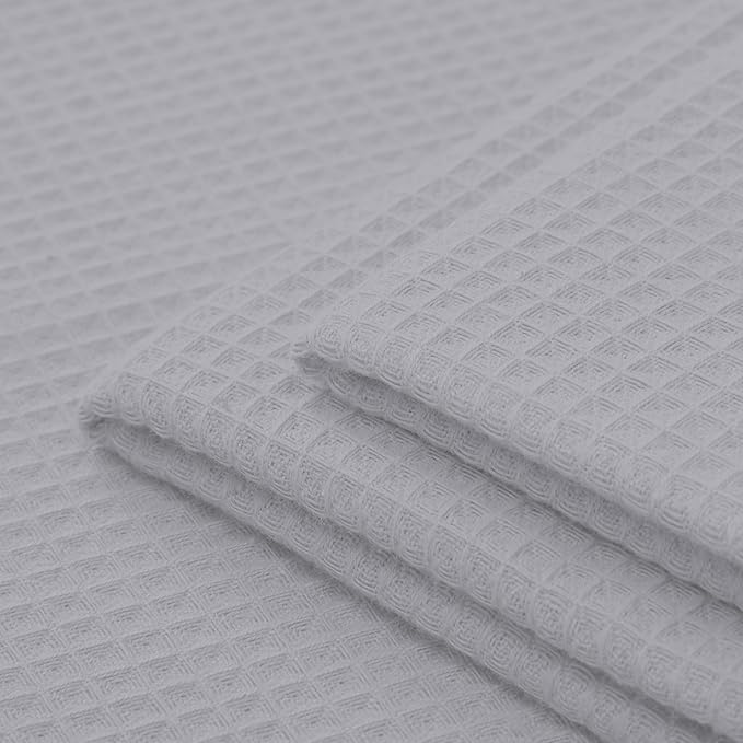Encasa XO Kitchen Dish Towels Set | Light Grey | Waffle Weave and Flat Hand Tea - Image 7