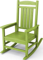 KINGYES HDPE Rocking Chairs Outdoor, Patio Rocking Chairs with 330lbs Support, Smooth Porch Rocker for Deck Lawn Yard, Pistachio Green by KINGYES