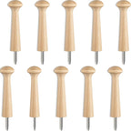 10 Pieces Wooden Shaker Peg Screw-on Pegs 3.62 Inch Long Unfinished Wood Shaker by Jetec