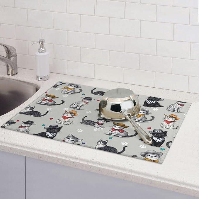 Pet Lover Cat Dish Drying Mat 18x24 - Image 7