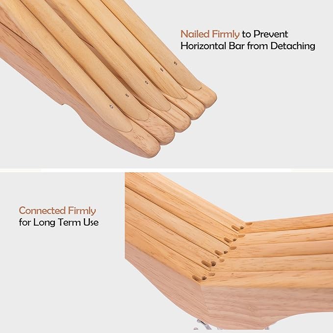 ELONG HOME Solid Wooden Hangers 30 Pack, Wood Suit Hangers - Image 4