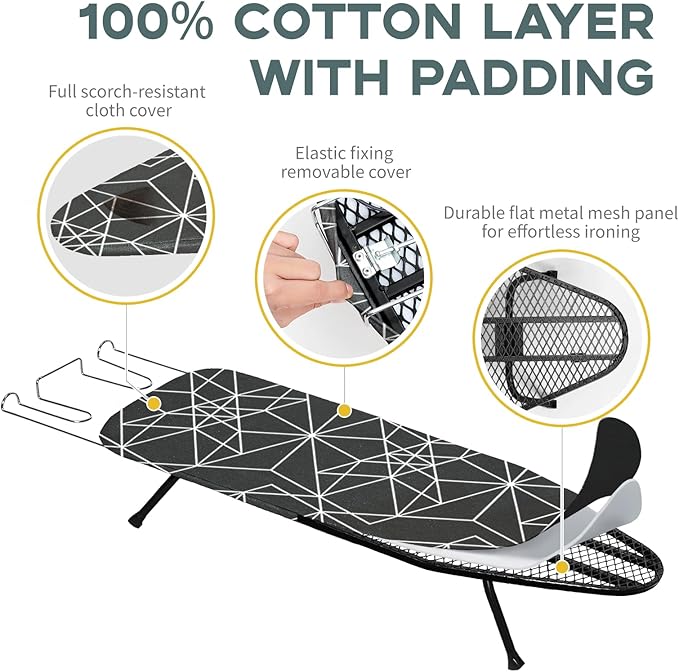 Mini Ironing Board Tabletop Foldable, RAINHOL Space-Saving Iron Board, Compact - Image 2