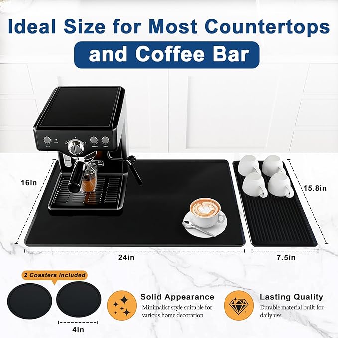 Mrcrypos Silicone Coffee Mat 16X24in Black - Image 2