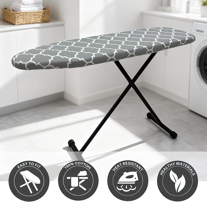 Ironing Board Cover and Pad, Sewn-in Thick Feltpads, Elastic Edge, Fits - Image 7